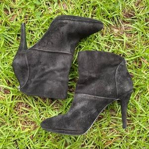 Tahari Isadora Black Suede Ankle Booties